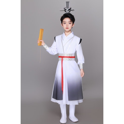 壮志少年行舞蹈演出服儿童三字经水墨朗诵表演中国说古典国学汉服 - 图2