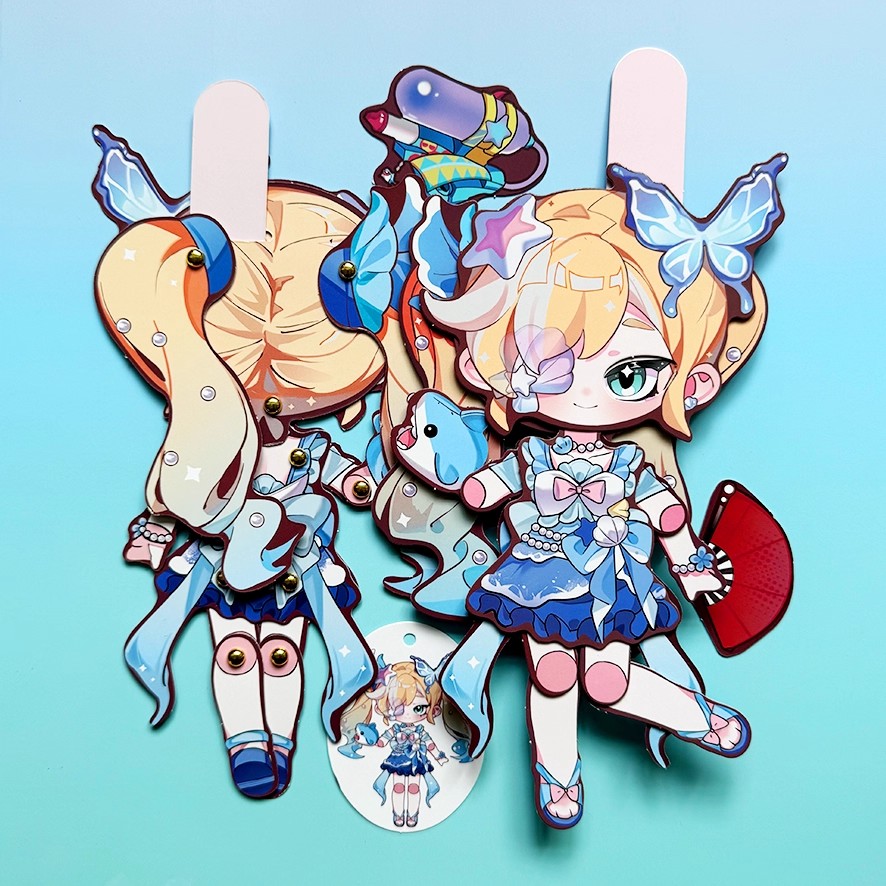 逃出惊魂夜可动纸片人免剪裁蛋仔派对立体可动人偶儿童手工套装 - 图0