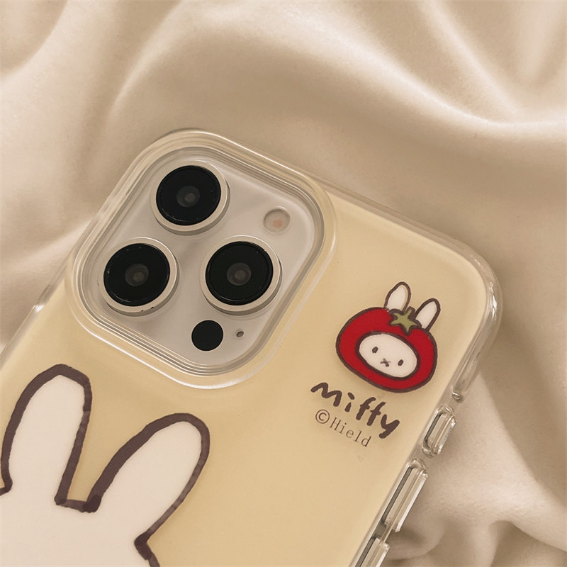 独壳 日韩卡通草莓米菲兔挂饰适用苹果16手机壳iPhone15promax新款14ProMax防摔13pro女款网红趣味手机套硬壳,淘宝优惠券,粉丝福利购,淘宝优惠卷