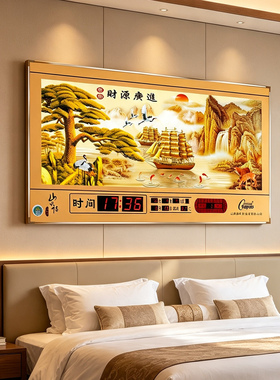 康巴丝新款卫星授时自动万年历插电源电子万年历客厅日历挂钟表画