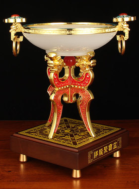 招财聚宝盆摆件琉璃工艺品