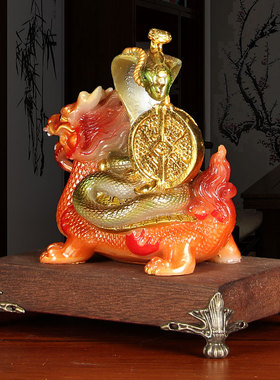 玉石龙龟摆件玄武神兽招财进宝装饰品铜龟蛇四方神兽风水镇宅摆件