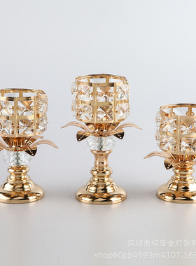 Decorative glass dining table, Western romantic candlelight