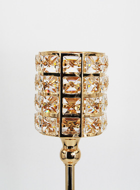 Christmas Golden Crystal Candlestick Home Decor Iron Candle