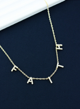 New Fashion, Light Luxury, Simple Water Diamond Letter Neck