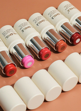 Two color powder blusher sandwich repair stick lip and chee