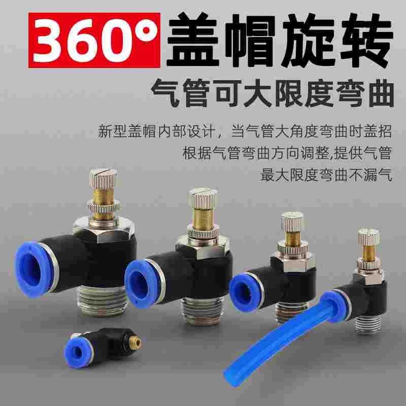 JSC气动SL4-M5节流阀SL8-02气缸调速调节阀SL6-01-03气管快速接头 - 图2