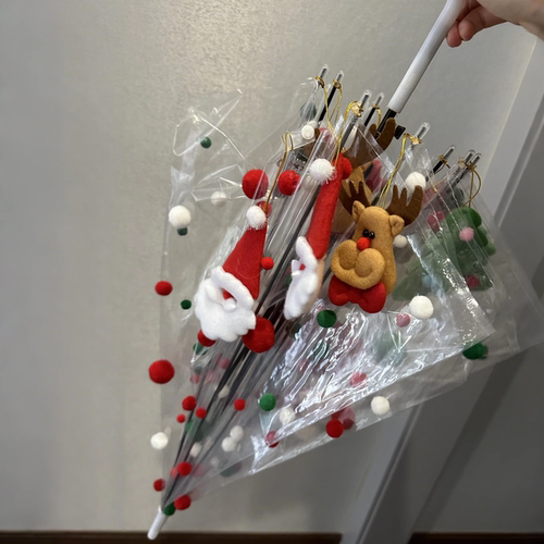 圣诞雨伞创意氛围感拍照道具手工diy材料包室内场景布置圣诞装饰 - 图1