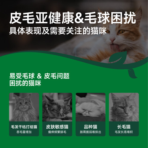 【社群专属】绿十字PRO版鱼油猫草片排毛球美毛化毛球片温和排毛 - 图1