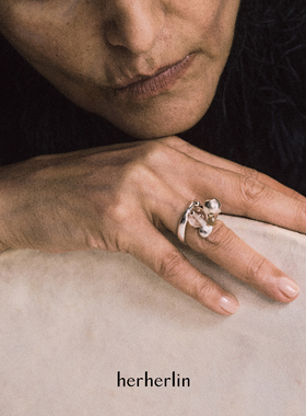 herherlin【新品】原创球铃转珠双层戒指小众设计感气质指环