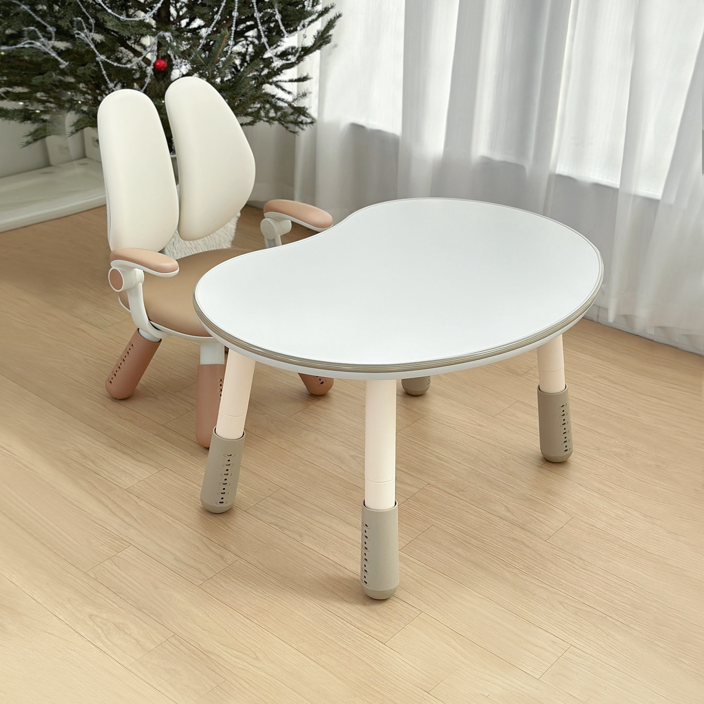 nanx实木花生桌双背儿童沙发椅套装可升降宝宝座椅幼儿园阅读桌子,淘宝优惠券,粉丝福利购,淘宝优惠卷