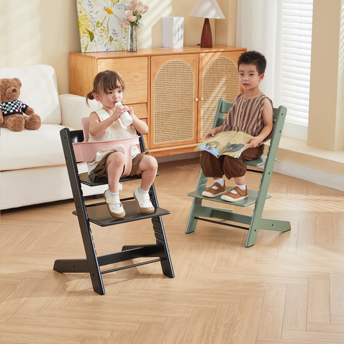 nanx南希儿童餐椅实木可升降多功能坐椅可调节餐桌椅子宝宝成长椅 - 图0