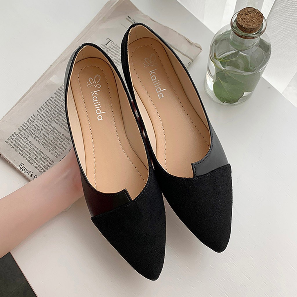 推荐2020 New Flat Shoes Women Sweet Flats Shallow Women Boat-图2