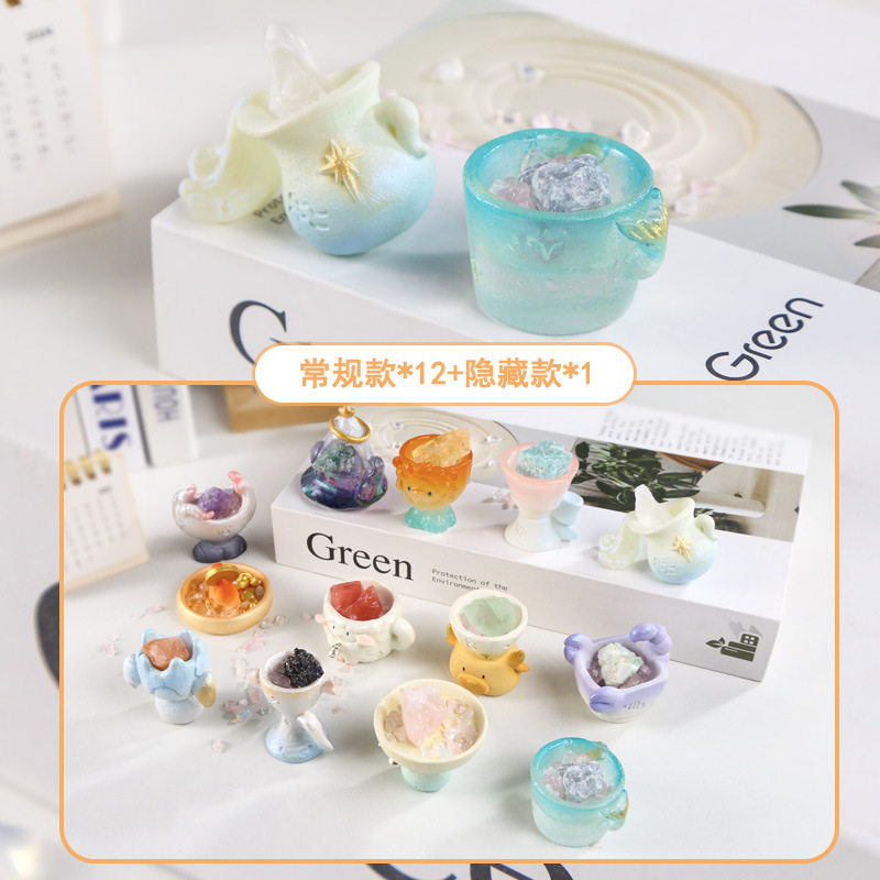 正版十二星座PAI水晶盲盒原石小豆丁摆件创意手办矿石生日礼物女,淘宝优惠券,粉丝福利购,淘宝优惠卷
