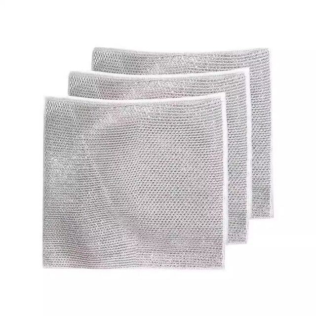 Steel wire dishwashing cloth, non-stick oil, steel wire ball rag, kitchen special metal wire cleaning cloth, silver wire, imitation steel wire, outdoor
