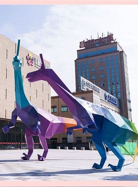 商业街不锈钢雕塑大型动物玻璃钢雕塑商场美陈户外广场景观摆件