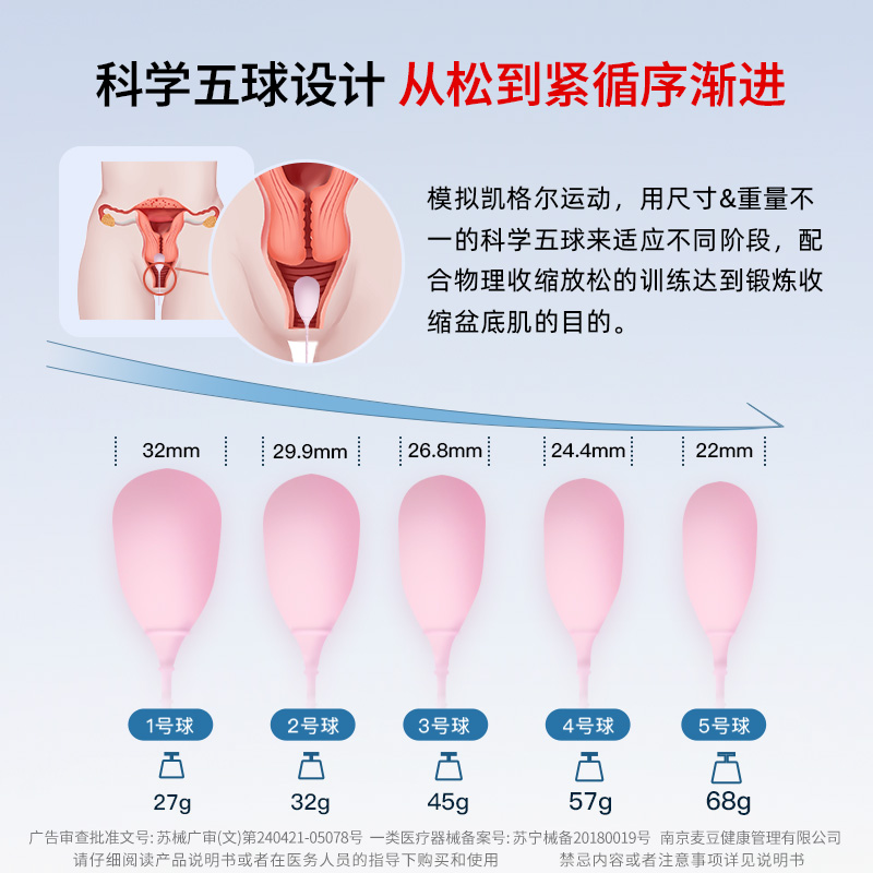 澜渟阴道哑铃盆底肌修复仪训练器家用凯格尔球产后修复漏尿私处密 - 图0