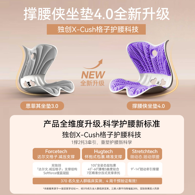 思菲其TPE护腰坐垫座椅靠垫久坐神器靠背垫办公室坐姿椅腰靠屁垫