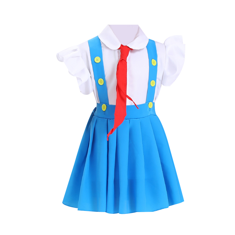 六一儿童大合唱演出服小学生红领巾朗诵表演服女童背带裤裙舞蹈服 - 图3