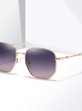 墨镜女高级感金属太阳镜超轻时尚旅游防晒防紫外线女士渐变偏光镜