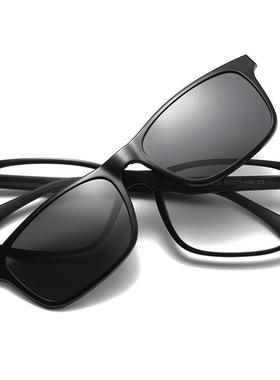 眼镜店新款复古偏光墨镜女款tr90超轻眼镜框二合一磁吸近视眼镜男