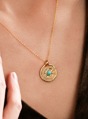 Manreya玛芮雅摩登时代绿松石双层叠戴项链法式复古