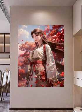 火灵儿完美世界海报贴纸装饰墙面客厅自贴室内防水自粘贴