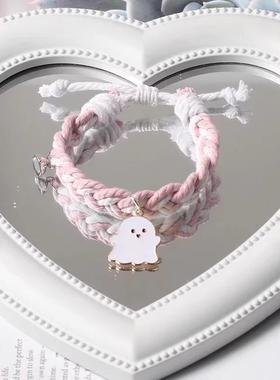 网红闺蜜手錬二人一对小学生高颜值三人手錬磁铁相吸手环情侣款