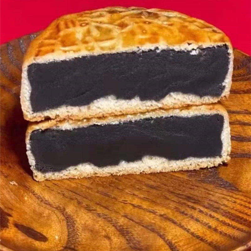 正宗台山特产深井陈进晃柴火黑豆沙蛋黄广式冬蓉陈皮月饼筒装传统