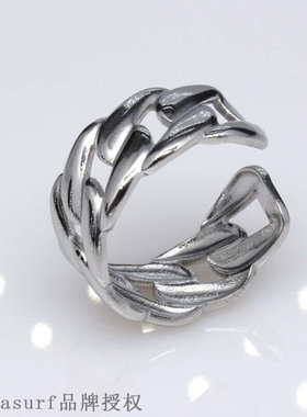 Titanium steel ring European and American style opening hol