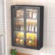 Hole-free wall-mounted storage cabinet with door for wall storage
