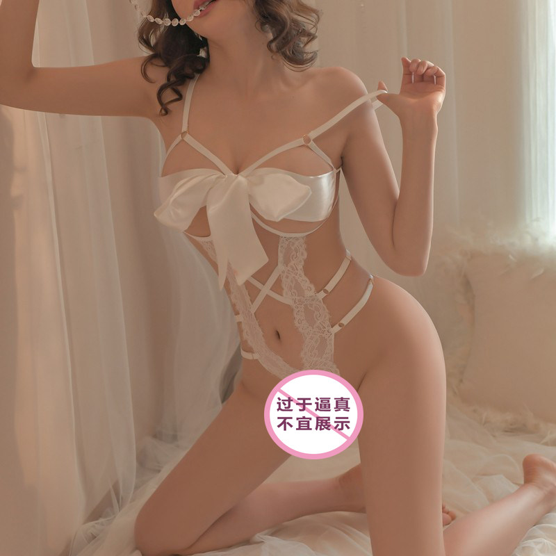 Dragonbabe：夜色渐浓 性感蝴蝶结绑带开档丁字裤连体衣,淘宝优惠券,粉丝福利购,淘宝优惠卷