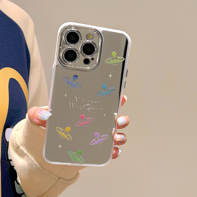 高级感立体星球镜面适用iPhone15promax手机壳苹果13新款14pro小众女轻奢13promax韩系15pro自带镜头膜14全包