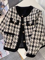 Thousands of birds with small fragrant wind coat female autumn and winter new Korean teas relaxed and small temperament name Yuanyuan 100 hitch a short jacket