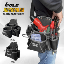 BOLE Single Shoulder Skew Satchel Waist Hanging Dual-use Large Size Tool Pocket Electrician Multifunction Thickened Waterproof Wear-resistant cashier bag