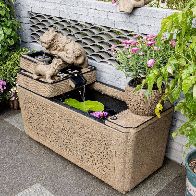 户外造景鱼池流水摆件循环水庭院装饰养鱼喷泉水景观仿古鱼缸家用,淘宝优惠券,粉丝福利购,淘宝优惠卷