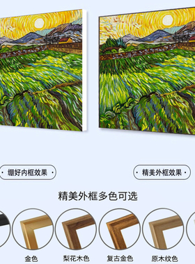 梵高麦田系列数字油画手绘填色画