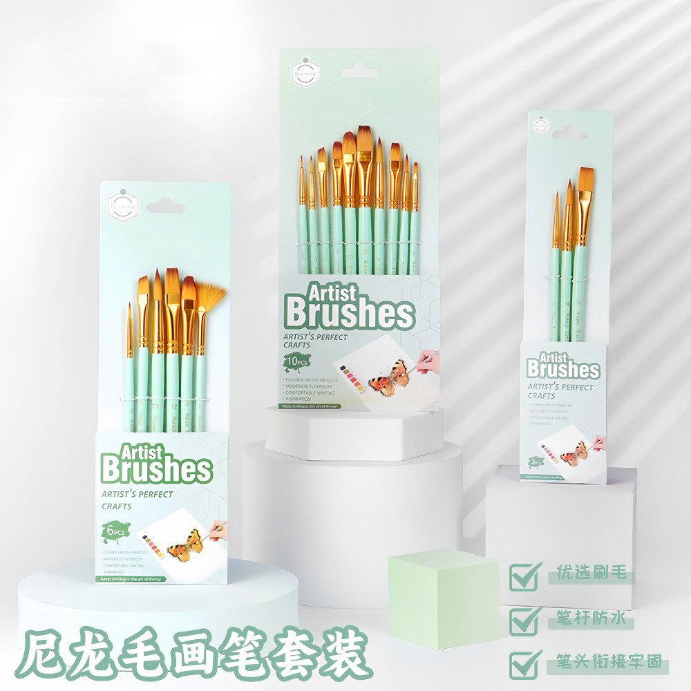 Gouache set acrylic paint brush