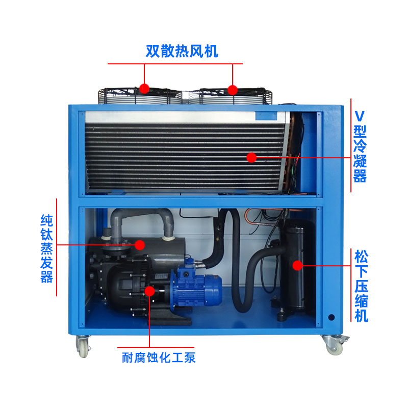 风冷式冷水机5HP耐腐蚀电镀氧化冷油冰水机10匹小型工业循环定制