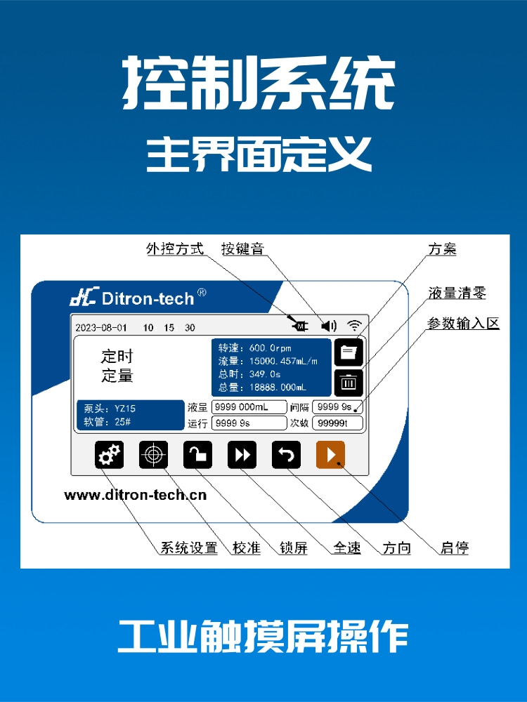 蠕动泵迪创品牌体积小巧触摸屏智能液体传输多种泵头自吸循环加样