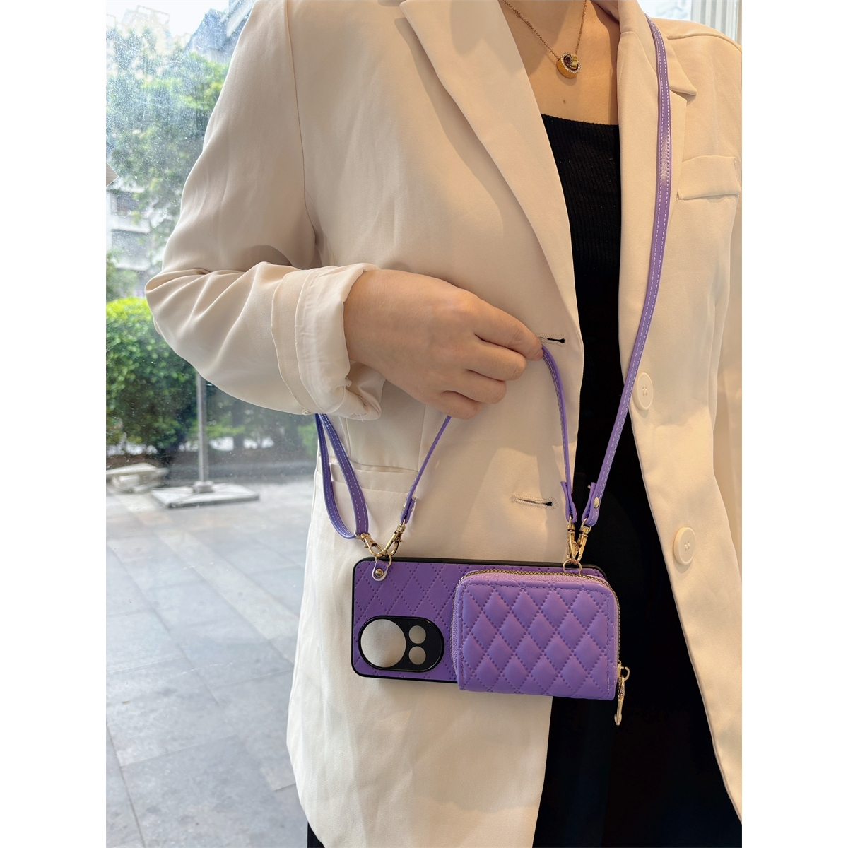 reno14pro风琴包13零钱包0手机壳g适用oppo斜+挎s卡e包k皮f质z挂ace绳r全plus包9防8摔7新6款5时4尚3标2准1 - 图2