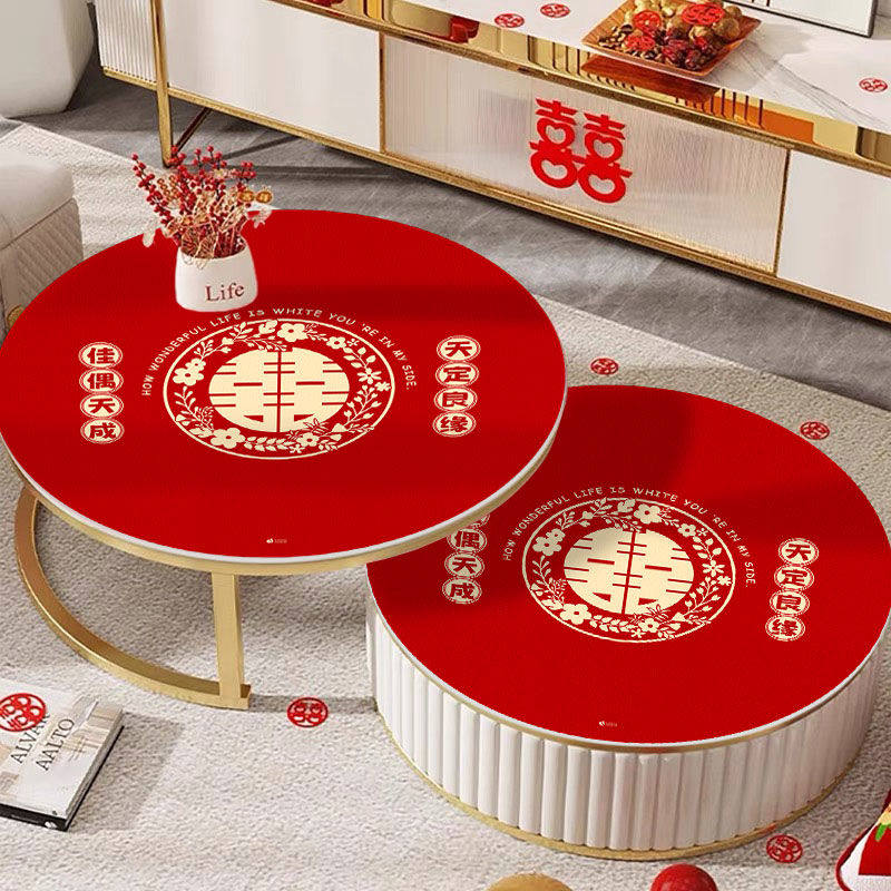 结婚喜庆圆形餐桌垫免洗防水防油茶几垫防烫耐高温桌布婚礼桌面垫,淘宝优惠券,粉丝福利购,淘宝优惠卷