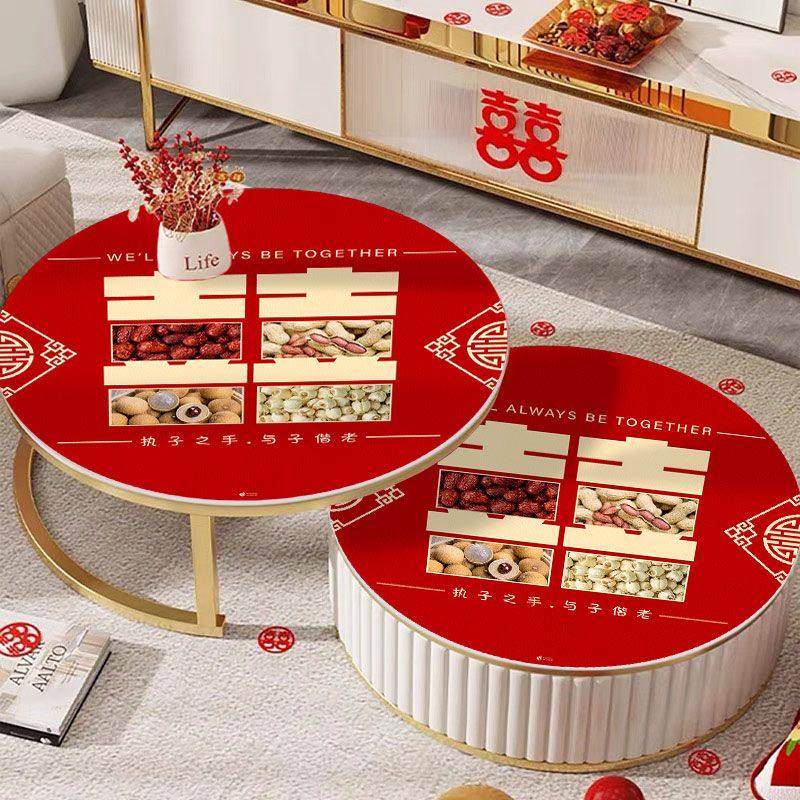 结婚喜庆圆形餐桌垫免洗防水防油茶几垫防烫耐高温桌布婚礼桌面垫,淘宝优惠券,粉丝福利购,淘宝优惠卷