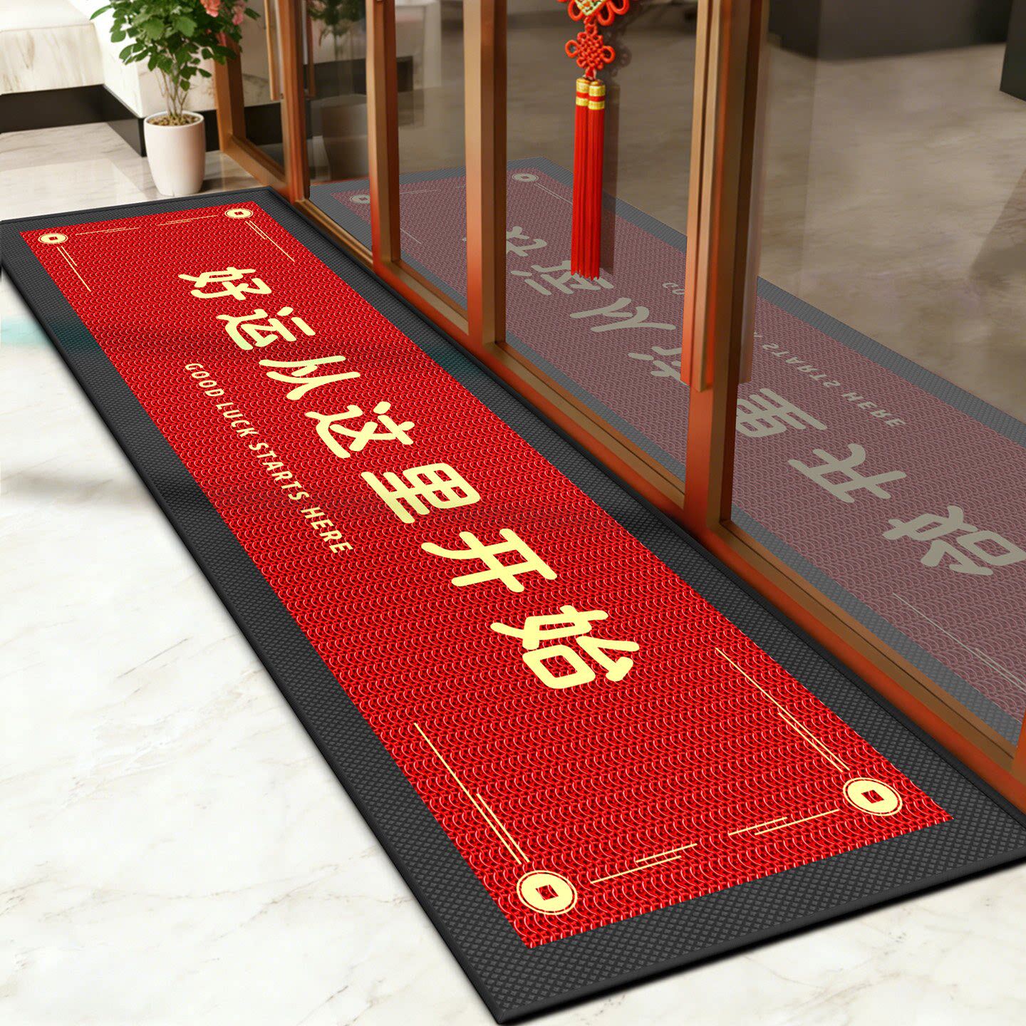 Corporate office entrance floor mats with customized patterns, logo floor mats, anti-slip dust removal carpets for shopping malls and public places