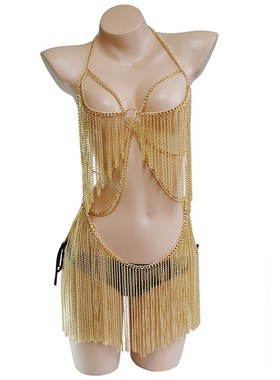 欧美身体链body chains 个性挂须连体身体链 演出大咖表演款