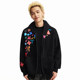 Fashionable brand creative cartoon graffiti print hooded sweatshirt new cardigan couple coat