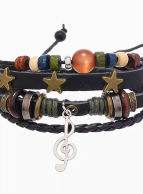 高街女孩复古多层手链男女串珠真