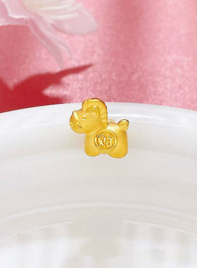 3D硬金黄金精品小马手串女999足金新款招财生肖马纯金手饰送女友