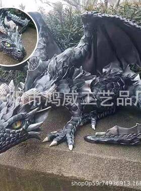 新款装跨魔龙黑色树脂摆件境家居饰YS-001雕像工艺品贴标新人法包