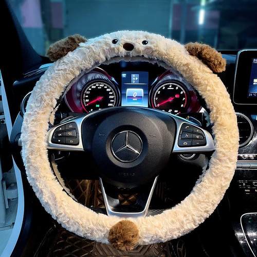 奔驰宝马奥迪大众冬季汽车方向盘套毛绒保暖2025新款防滑四季通用 - 图2